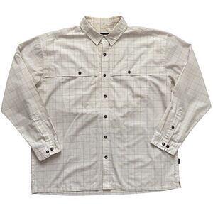 Patagonia Men’s XXL Long Sleeve Button Shirt Check Plaid Organic Cotton Blend